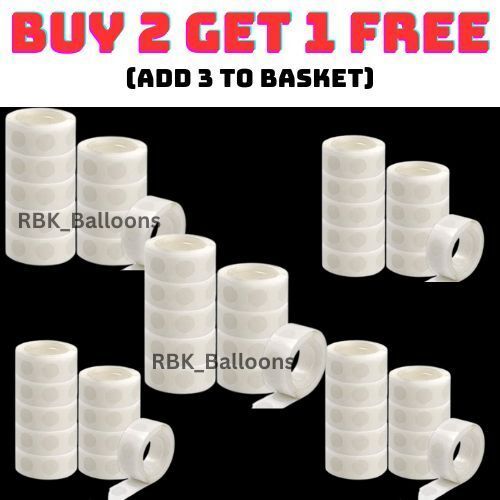 100 - 1000 Adhesive Dots Tape DIY Balloon Double Sided Glue Sticky Dots Sticker — image 1