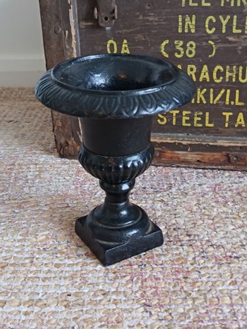 Vintage French Cast Iron Garden Urn Garden Planter Small