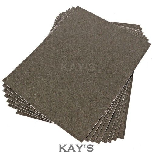 EMERY CLOTH FINE MEDIUM COARSE 10 LARGE SHEETS OF 60 100 150 GRITS 230mm x 280mm