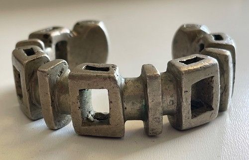 Antique Nupe Bronze Cuff Bracelet Nigeria African Tribal 19th Century