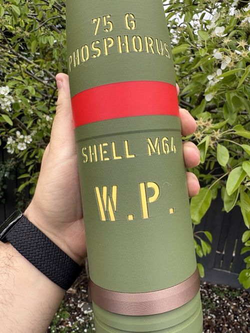 Sherman Tank M64 75mm W.P 3D Printed Replica Shell - Fully Multicolour Printed — image 4