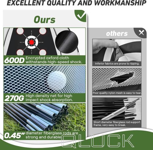 10x7ft Golf Practice Net Hitting Training Driving Aid Chipping Mat for Garden — image 9
