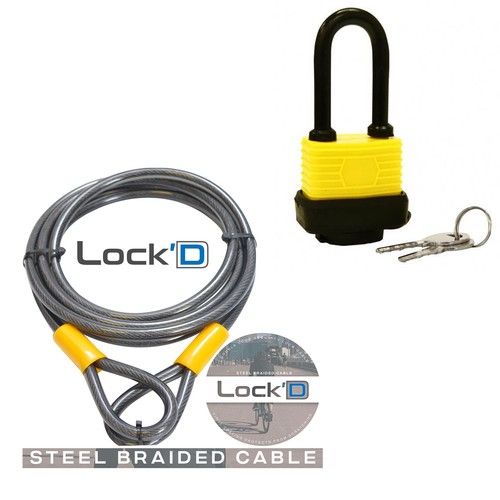 Bike Cable Lock - 10mm - Heavy Duty Security Cable - Cycle Lock Cable