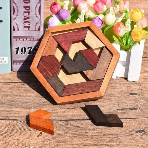 Wooden Geometric Jigsaw Puzzle Kids Educational Brain Teaser Learning Toy — image 3