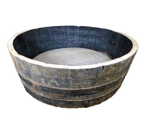 Genuine Large Half Oak Wine Barrel Planter Flower Tree Veg Pot Garden Wooden tub