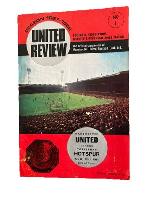 1967-68 Manchester United v Tottenham Hotspur FA Charity Shield Programme