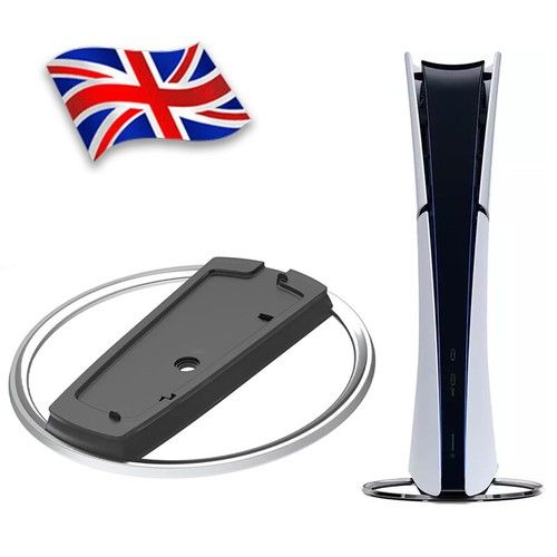 Metal Vertical Stand Anti-Slip Base for PS5 Pro/PS5 Slim/PS5 Console(Silver)