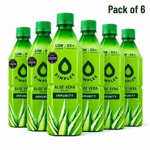 SIMPLEE Aloe Vera Drink With Bits (Immunity) – 500ml Bottles (Pack of 6) — image 1