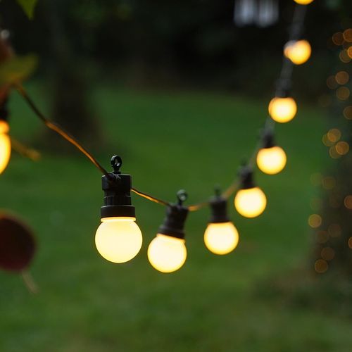 ConnectGo® Connectable Outdoor LED Festoon Frosted Plug In Wire String Lights — image 3