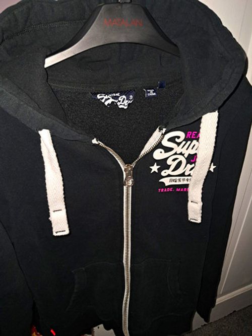 Superdry Vintage Black Fleece Full Zip Hooded Hoodie Women's M G20200NT