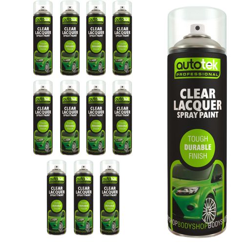 AutoTek Clear Lacquer Multi-Purpose Aerosol Spray Paint 500ml x12 — image 1