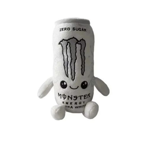 White Monster Energy Can Plush Toy Cute Soft Stuffed Drink Plushie Doll Gift