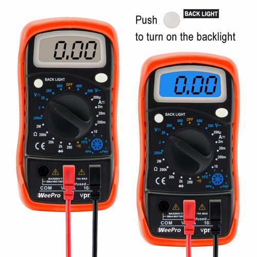 WeePro Vpro850L Digital Multimeter DC AC Voltmeter, Ohm Volt Amp Test Meter, US — image 3