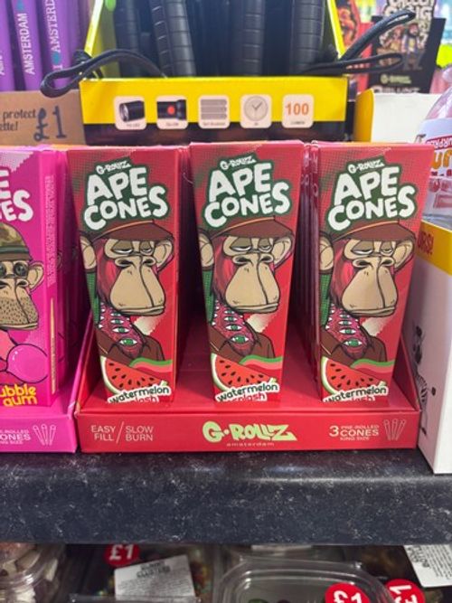 G rollz - 3 king size pre-rolled cones - squeeze filter tips - Ape Cones