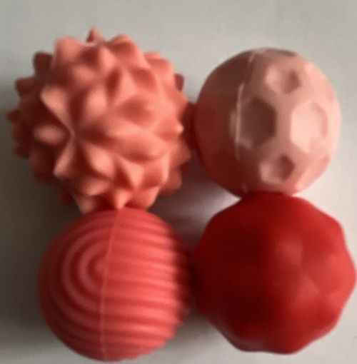 4 Pink Fidget Stress Balls, Great For Sensory Focus And Stress Relief.