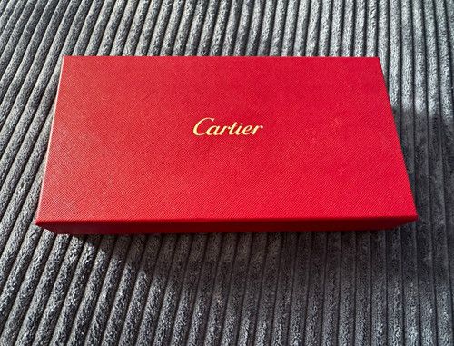 Cartier Leather Luggage Tags Set of 2 Brown Gold-Tone Hardware, Box Ribbon
