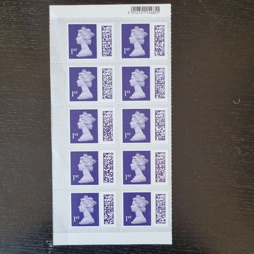 1st First Class Postage Stamps x10. 100% Genuine Royal Mail Barcoded. Value £18 — image 1