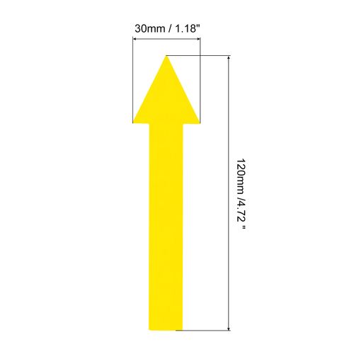5x1.2" Arrow Sticker Directional Sign PVC Adhesive Floor Decal, Yellow 30Pcs — image 2