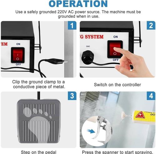 Portable Powder Coating System Paint Gun Electrostatic DIY Spraying Machine New — image 6