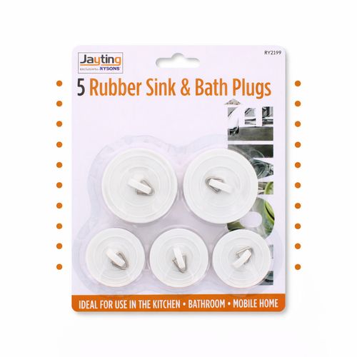  5 Pieces Sink Plug Universal Kitchen Bathroom Stopper Rubber Basin Bath drain — image 1