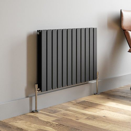 Anthracite Designer Radiator Horizontal Flat Panel Double Panel Rad 600x912mm — image 3