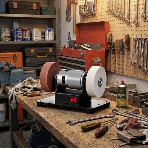 Electric Sander w/ 2 Wheels Electric Bench Grinder Sanding Machine Adjustable — image 12