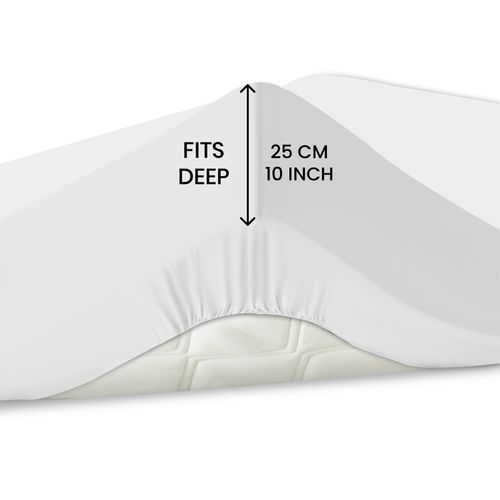 Extra Deep 25 cm Full Fitted Sheet Bed Sheets Single Double King Super King Size — image 5