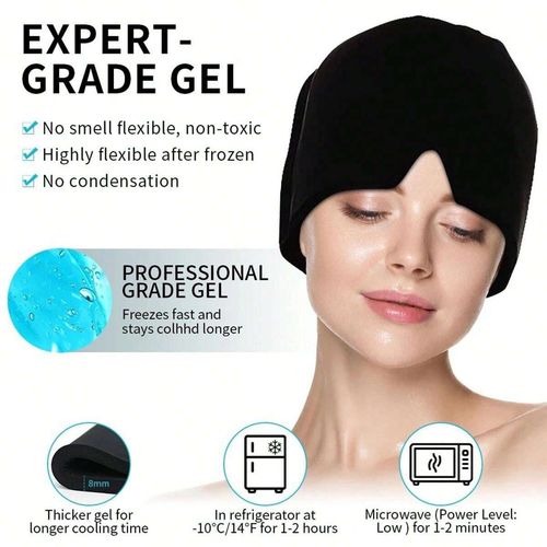 Migraine Relief Ice Cap Tension Heat Cold Therapy Mask Reusable Headache Ice Hat — image 4