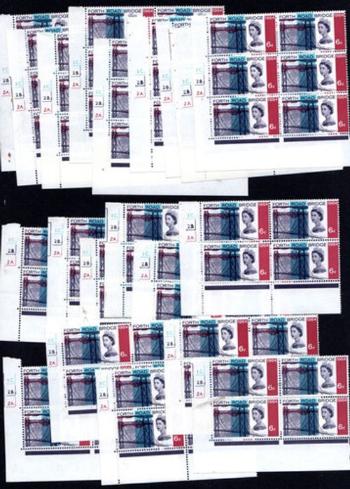 SG 660 FLAW FRB FORTH ROAD BRIDGE 20 CYLINDER BLOCKS WITH LISTED FLAW MNH