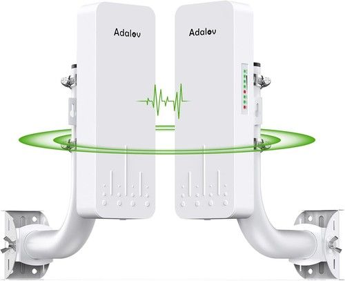 3KM Wireless Bridge, 5.8G Outdoor WiFi Bridges w/ Bracket for Security Cameras