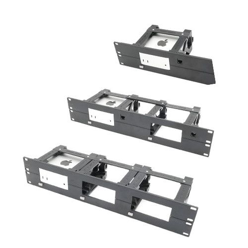 Rack mount for mac mini M4 for 19inch/10inch -toolessUI on/off button RJ45 keyst