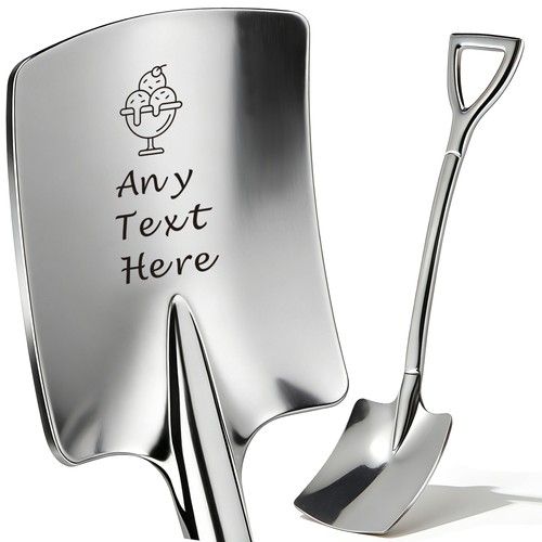 Personalised Ice Cream Scoop Engraved Stainless Steel Shovel Spoon with Any Text