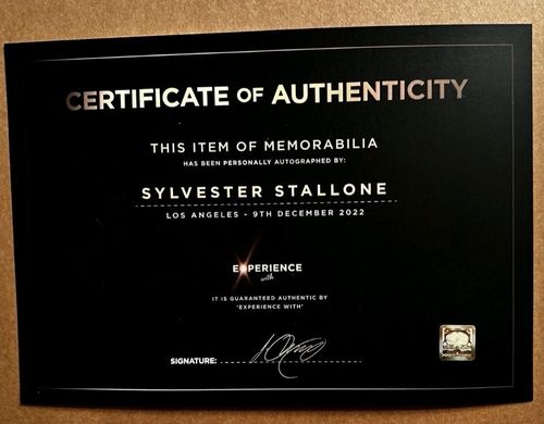 Sylvester Stallone Tulsa king Signed Display Authenticated With Ticket & Cutter — image 4