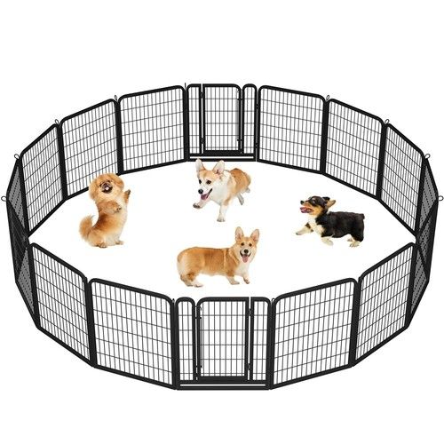 Metal Dog Playpen Foldable Puppy Exercise Pen Pet Fence for Medium/Large Animals