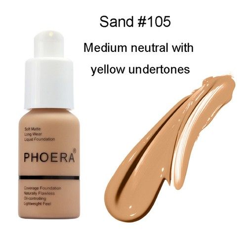 TWIN PACK - Phoera Matte Skin Foundation Full Coverage Face Makeup Concealer UK
