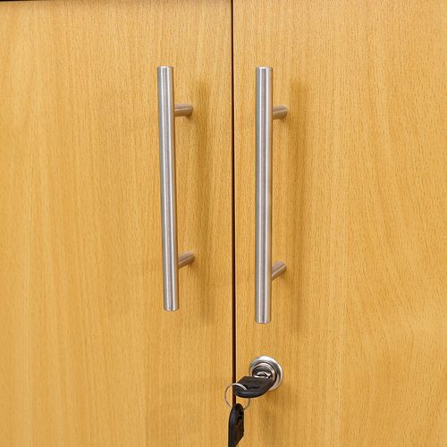 Beech Wood Storage Cabinet 2 Door Lockable Filing Cupboard Tool Shoe — image 6