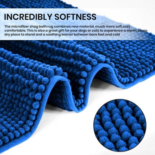Bath Mat Anti Slip Soft Washable Rugs Water Absorbent Shower Mat Bathroom Mats