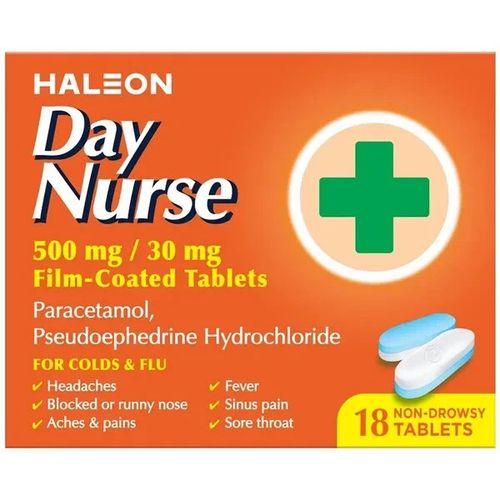 DAY NURSE 18 TABLETS 500MG/30MG FILM-COATED (MAX 1 PER ORDER) — image 1