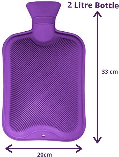 Hot Water Bottle 2 Litre Large Natural Rubber Bottle Pack of 2 Pain Relief Warm — image 5