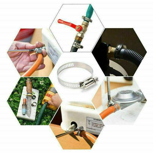 101 Pcs Assorted Stainless Steel Hose Clamp Kit With No Driver Jubilee Clips Set — image 8