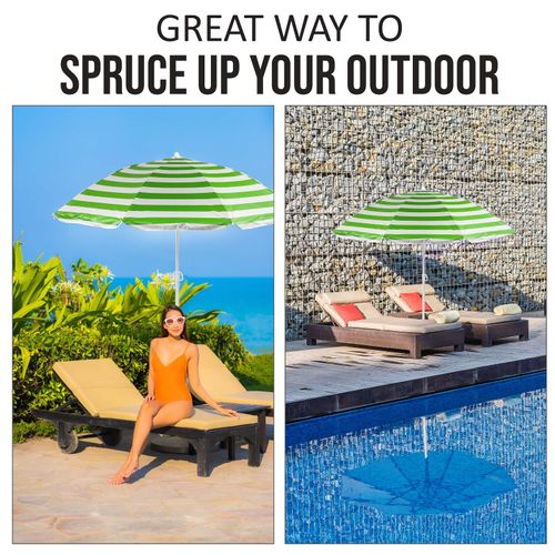 Beach Tilting Parasol Umbrella 1.8m Patio Garden Outdoor UV Protection Sun Shade — image 5