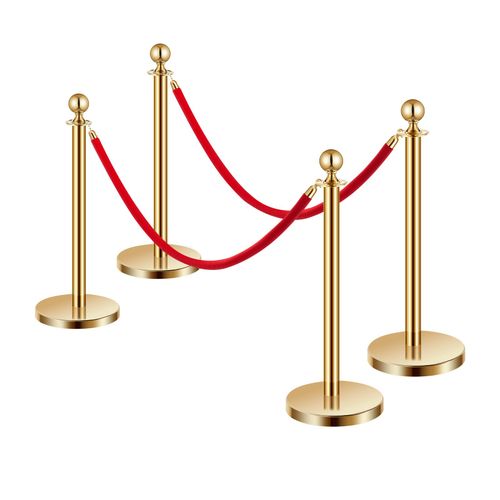 VEVOR 4 Pcs Gold Stanchion Post 2 Red Velvet Ropes Sand Injection Hollow Base — image 9