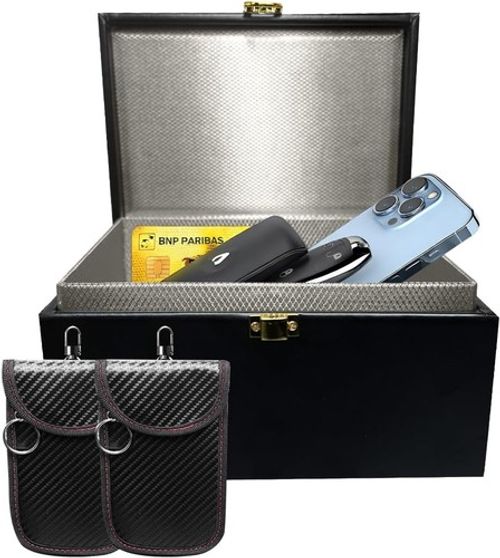 CAR KEY SIGNAL BLOCKER BOX KEYLESS FARADAY BOX ANTI-THEFT SAFETY BLOCKING CAGE