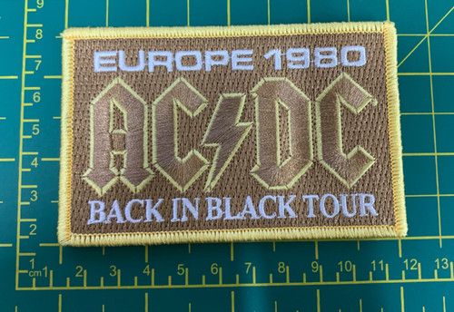 AC/DC Back In Black Europe 1980 Logo Sew Or Iron On Patch Officially Licensed