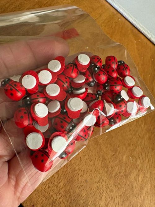 Red Ladybird/Ladybug Self-Adhesive Craft Scrapbooking Embellishments 50pk