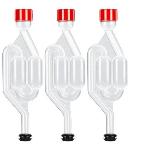 3PCS S Shape Airlock Fermentation Valve with Grommets for Homebrew Wine Beer