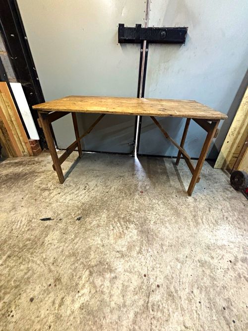Vintage trestle table real hard wood — image 1