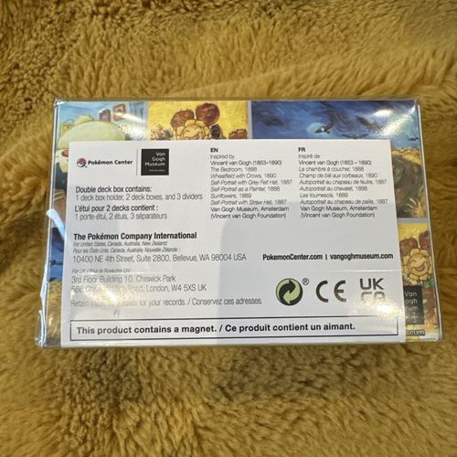 Pokemon Center x Van Gogh Museum Double Deck Box Sealed Pikachu Rare TCG — image 2