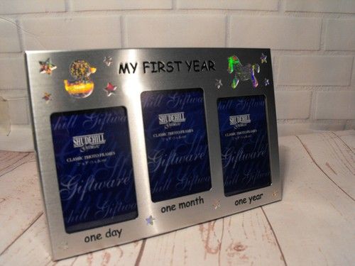 BABY BOY / GIRL FIRST YEAR PHOTO FRAME GIFT  BABY BOY GIRL 1ST YEAR 1ST BIRTHDAY