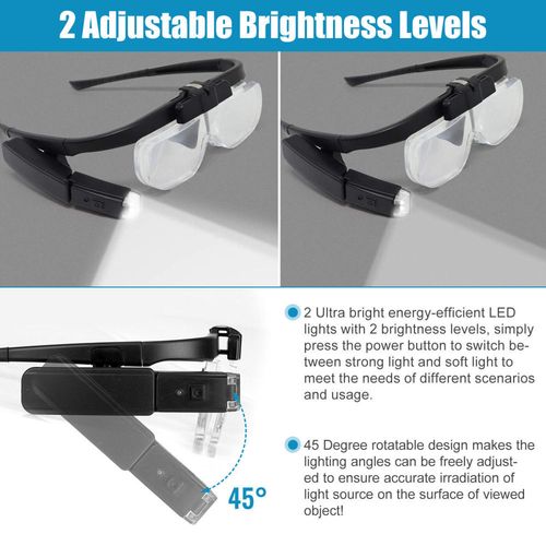 450% Magnifier Glasses With Led Light Magnifying Glasses Loupes Reading Sewing — image 8